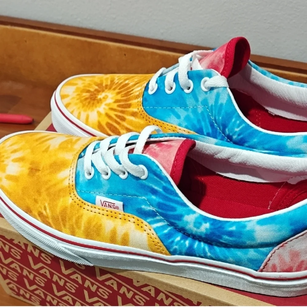 Vans Kids Tie-Dye Sneakers - Blue, Yellow, Pink